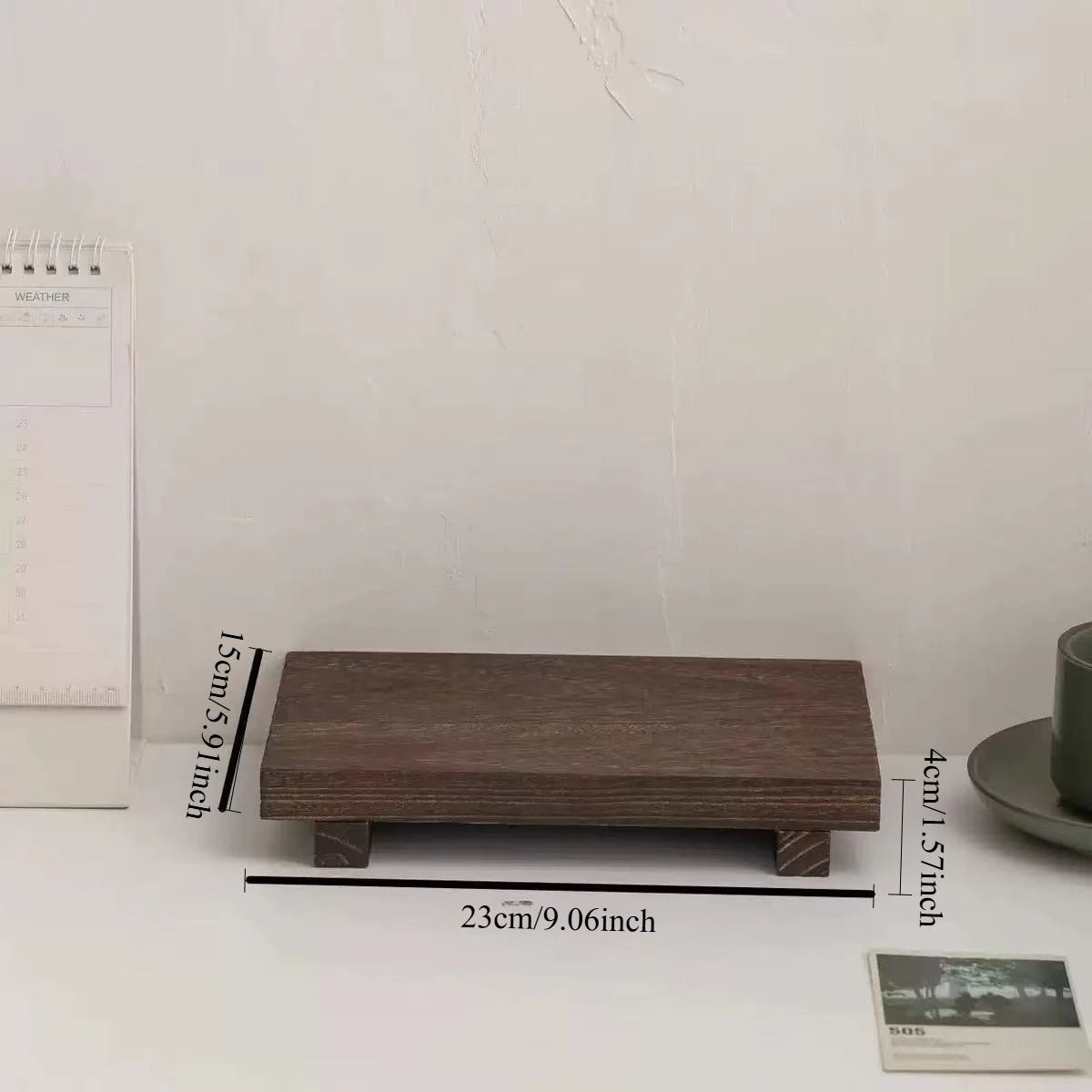 Vintage Wooden Decorative Tray – Brown - product view 5