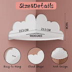 White Cloud-Shaped Corner Wall Shelf - product view 5