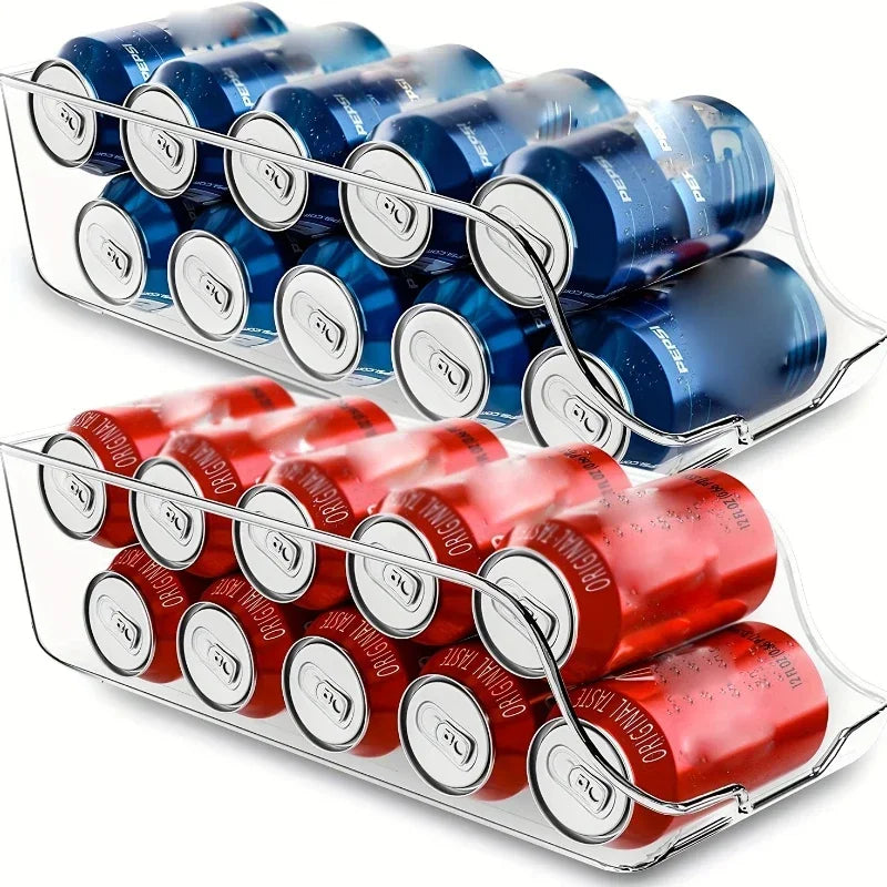Auto-Roll Refrigerator Can Dispenser & Organizer Bin