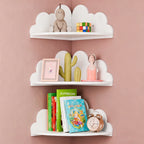 White Cloud-Shaped Corner Wall Shelf - product view 4