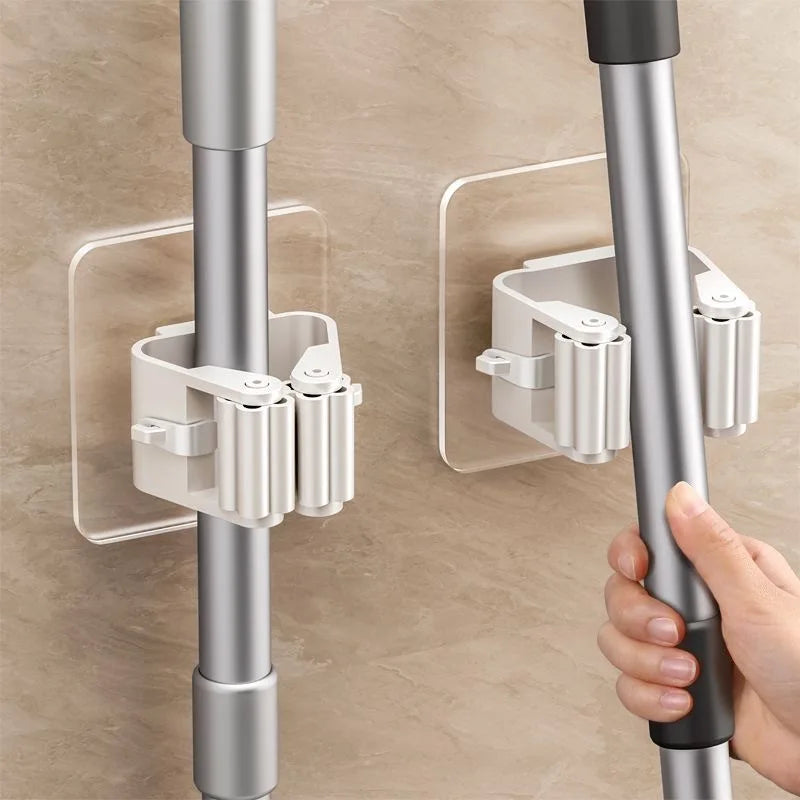 Adhesive Wall Hooks for Mops and Brooms
