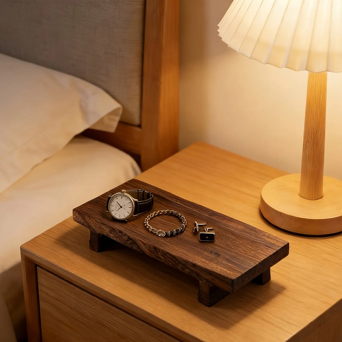 Vintage Wooden Decorative Tray – Brown - product view 2
