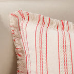 Boho Striped Pillow Cover with Fringed Edges - product view 3