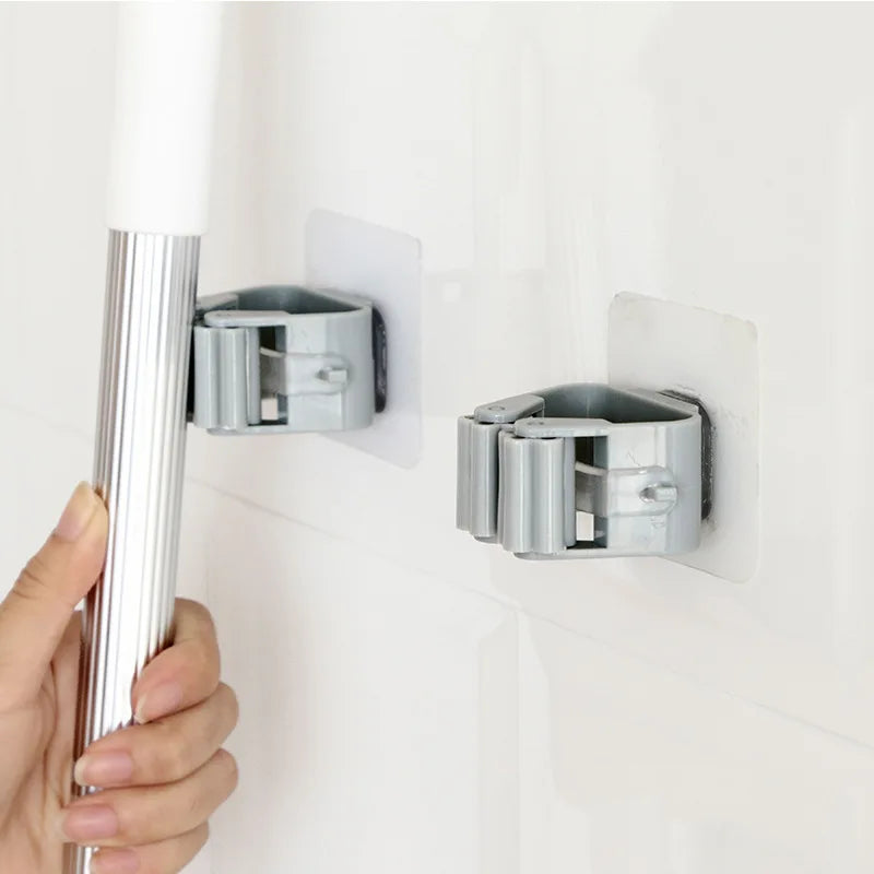Adhesive Wall Hooks for Mops and Brooms - product view 2