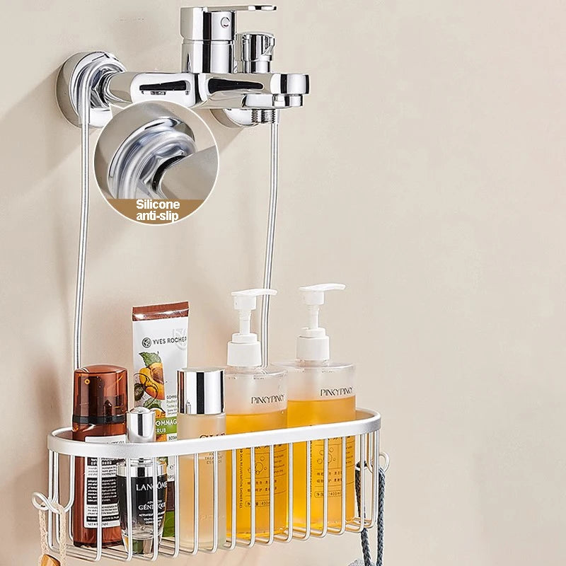 No-Drill Hanging Shower Caddy with Hooks