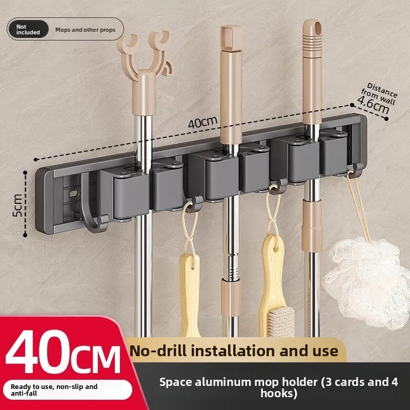 No-Drill Self-Adhesive Mop and Broom Holder - product view 6