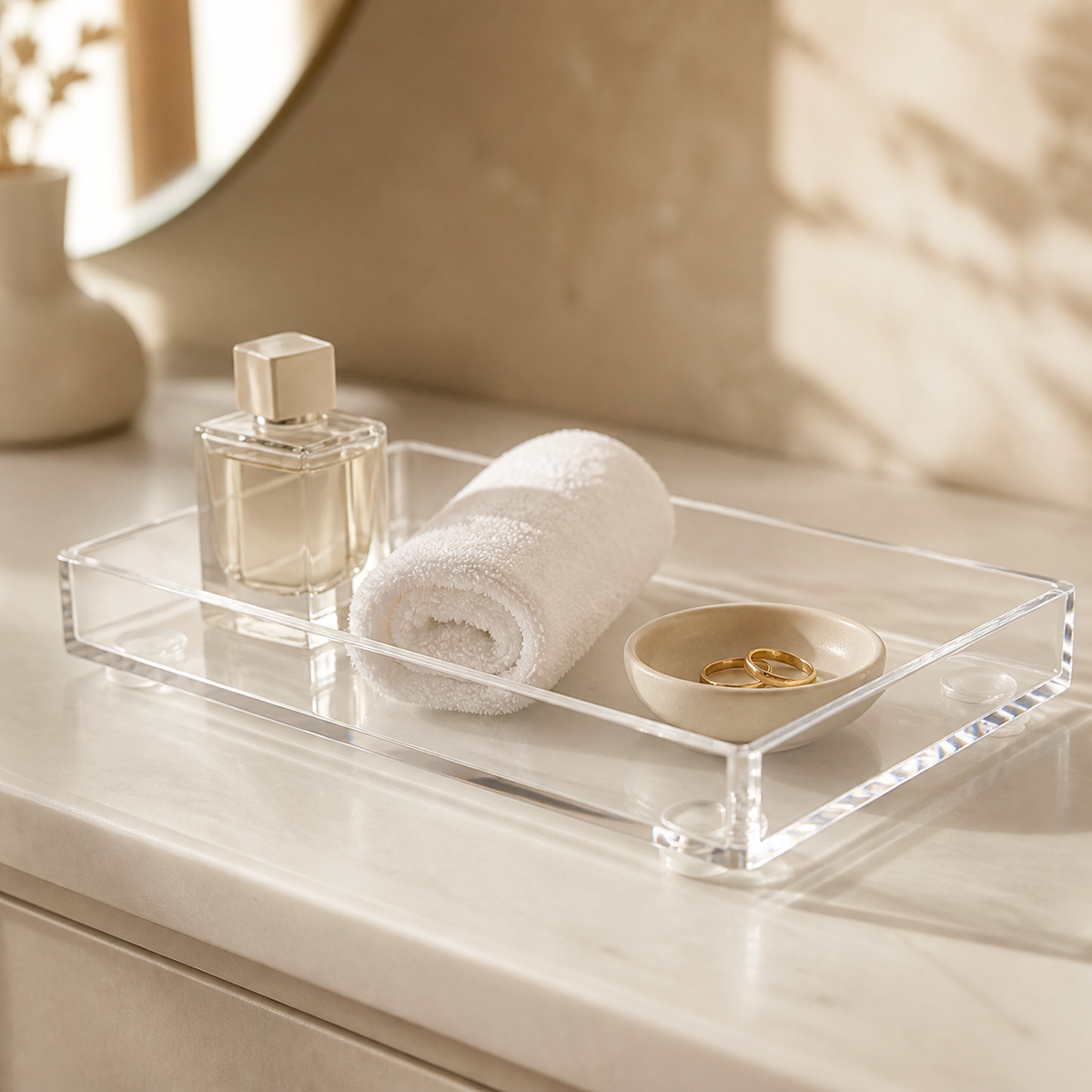 Clear Acrylic Rectangle Decorative Tray