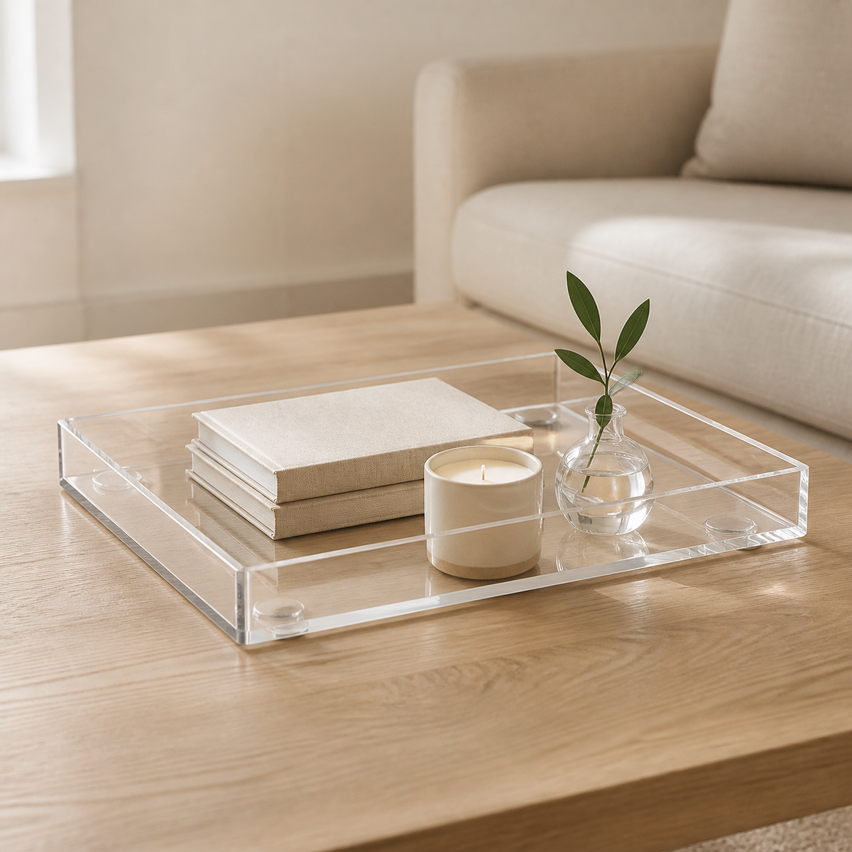 Clear Acrylic Rectangle Decorative Tray