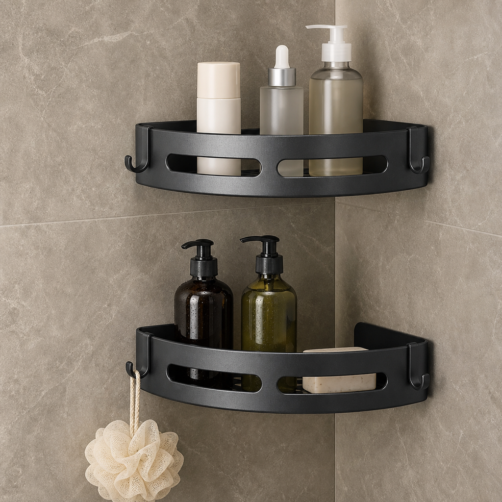 No-Drill Corner Shower Shelf