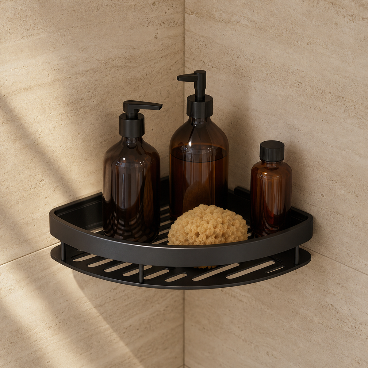 No-Drill Wall-Mount Bathroom Storage Shelf