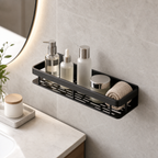 No-Drill Wall-Mount Bathroom Storage Shelf