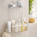 No-Drill Hanging Shower Caddy with Hooks