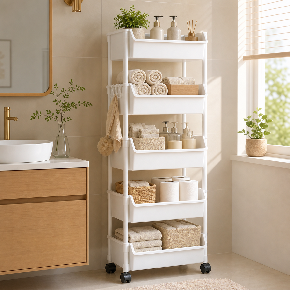 Multi-Layer Mobile Storage Trolley