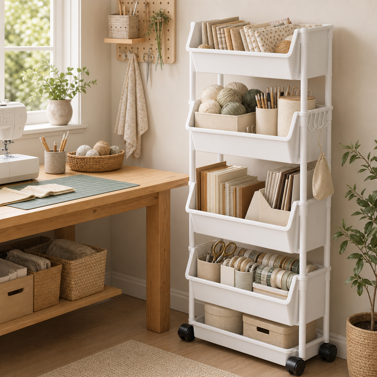 Multi-Layer Mobile Storage Trolley
