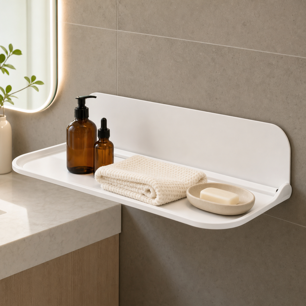 No-Drill Foldable Wall-Mounted Shelf