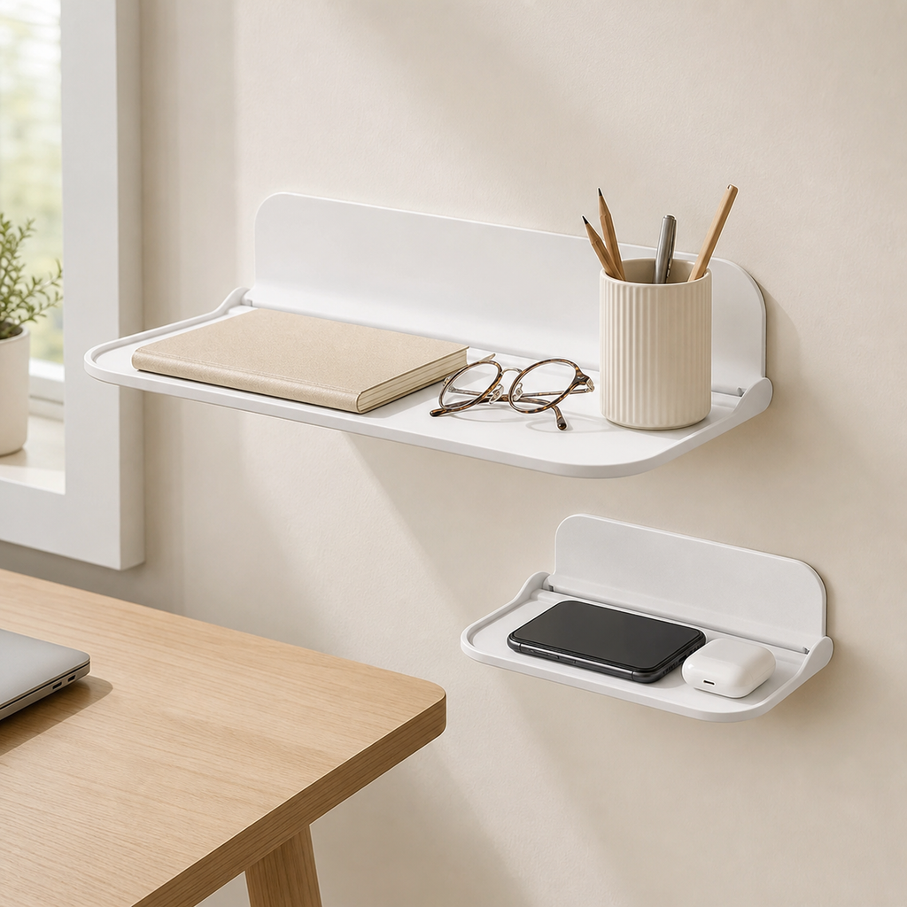 No-Drill Foldable Wall-Mounted Shelf