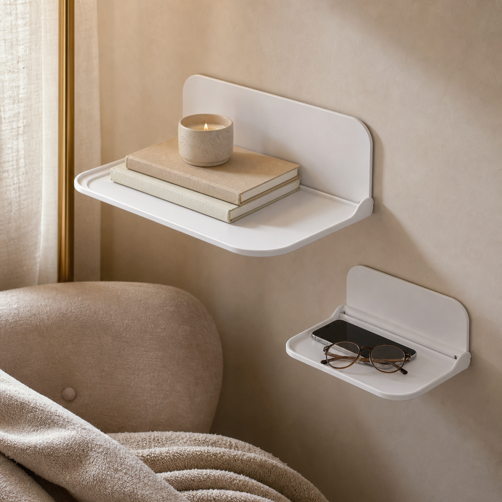 No-Drill Foldable Wall-Mounted Shelf
