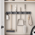 No-Drill Self-Adhesive Mop and Broom Holder